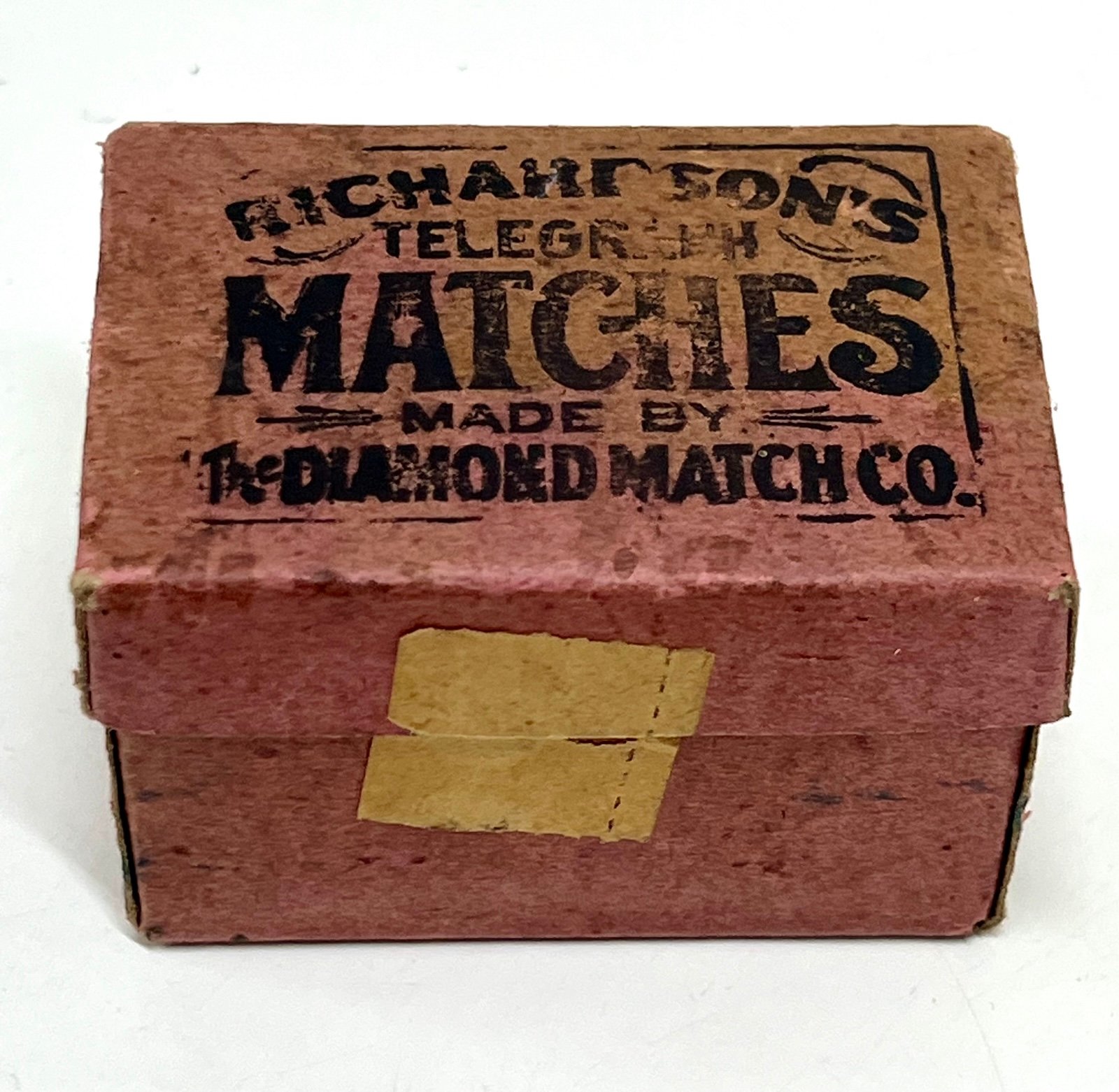 c. 1900 Antique Richardson's Telegraph by Diamond Matches Box of Wooden Matches