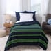 Life Comfort Ultimate Kids Sherpa Fleece Blanket Green Stripe