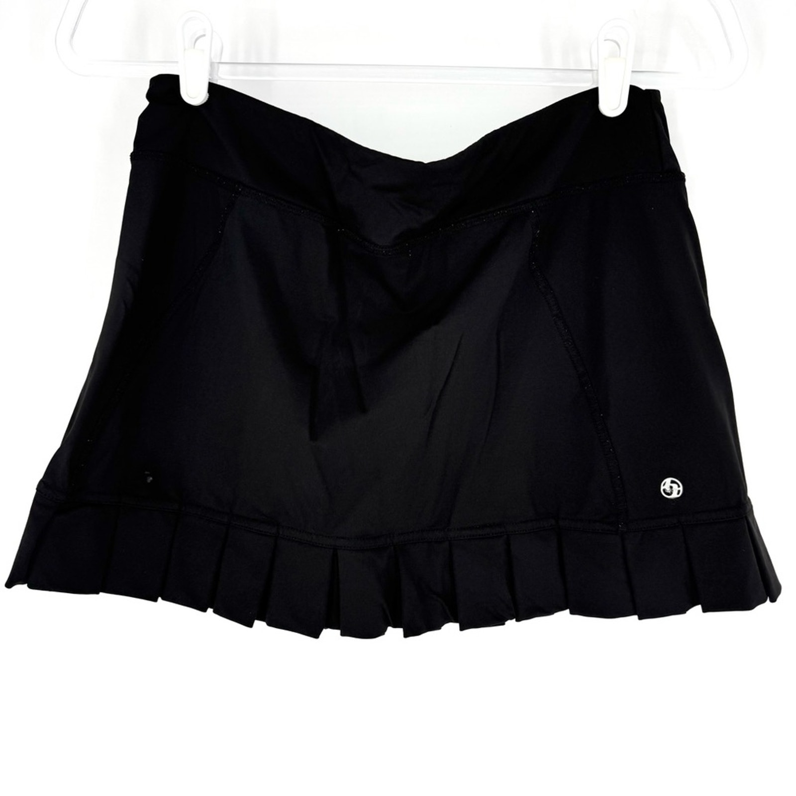 Lija Tennis Golf Skort Pleated Hem Black Size Medium