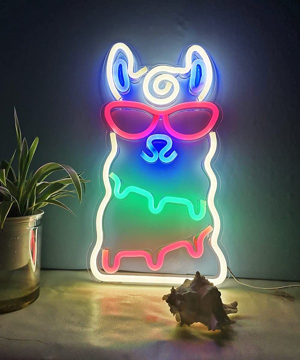 Alpaca Neon Signs Lights Wall Neon Sign for Christmas Decor Light Cool Wall Sign