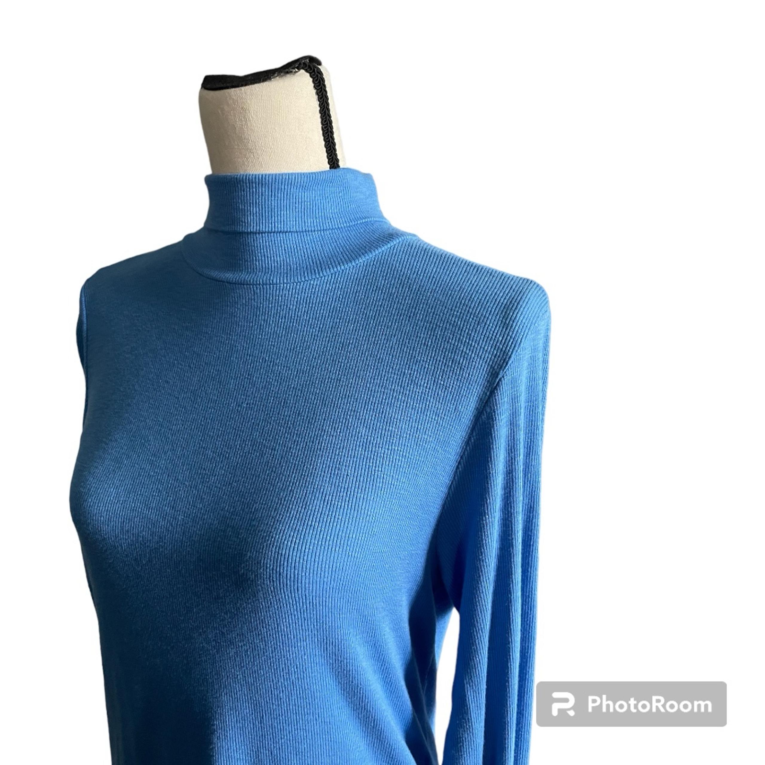 Aerie Real Soft Blue Turtleneck Top