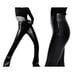 Zara Black Faux Leather Flare With Side Zipper Leggings Size Large NEW
