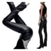 Zara Black Faux Leather Flare With Side Zipper Leggings Size Large NEW