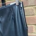 Zara Black Faux Leather Flare With Side Zipper Leggings Size Large NEW