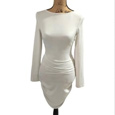 Susana Monaco White Long Sleeve Back Cutout Bandage Bodycon Dress Size SmALL