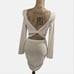 Susana Monaco White Long Sleeve Back Cutout Bandage Bodycon Dress Size SmALL