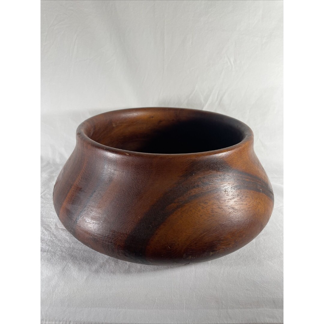 RARE 60's Vintage George Briards LARGE Teak Wooden Serving Bowl Haiti -Poi Pot-