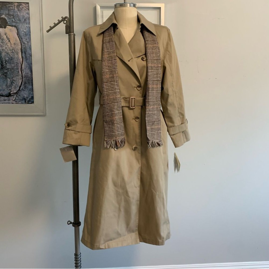 NWT Vintage Dupont Zepel London Fog Trench Coat with Zip Out Lining
