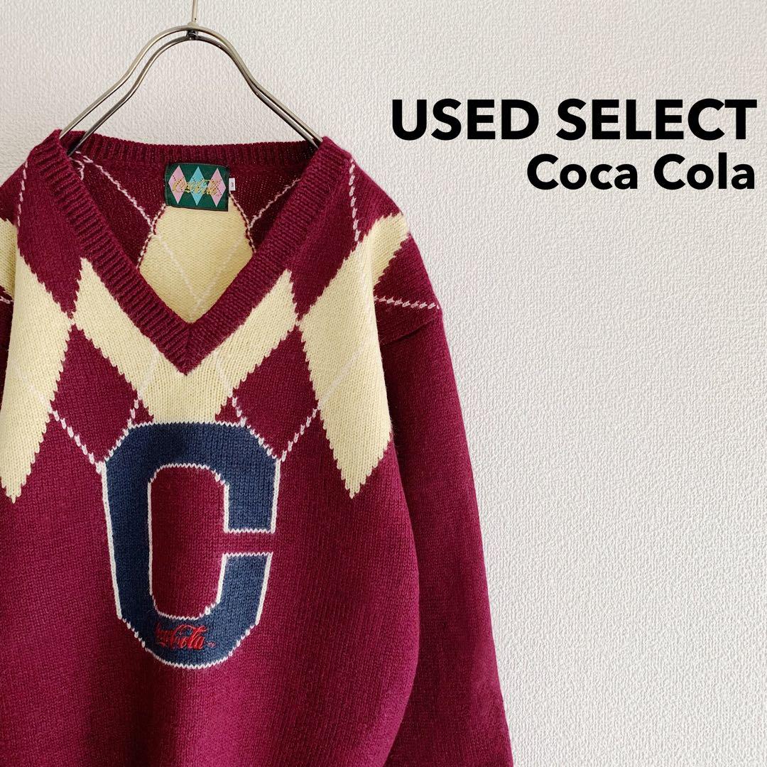 今話題のアイテムを SALE】Vintage Clothing) (Used Sweater Knit Argyle Coca-Cola トップス