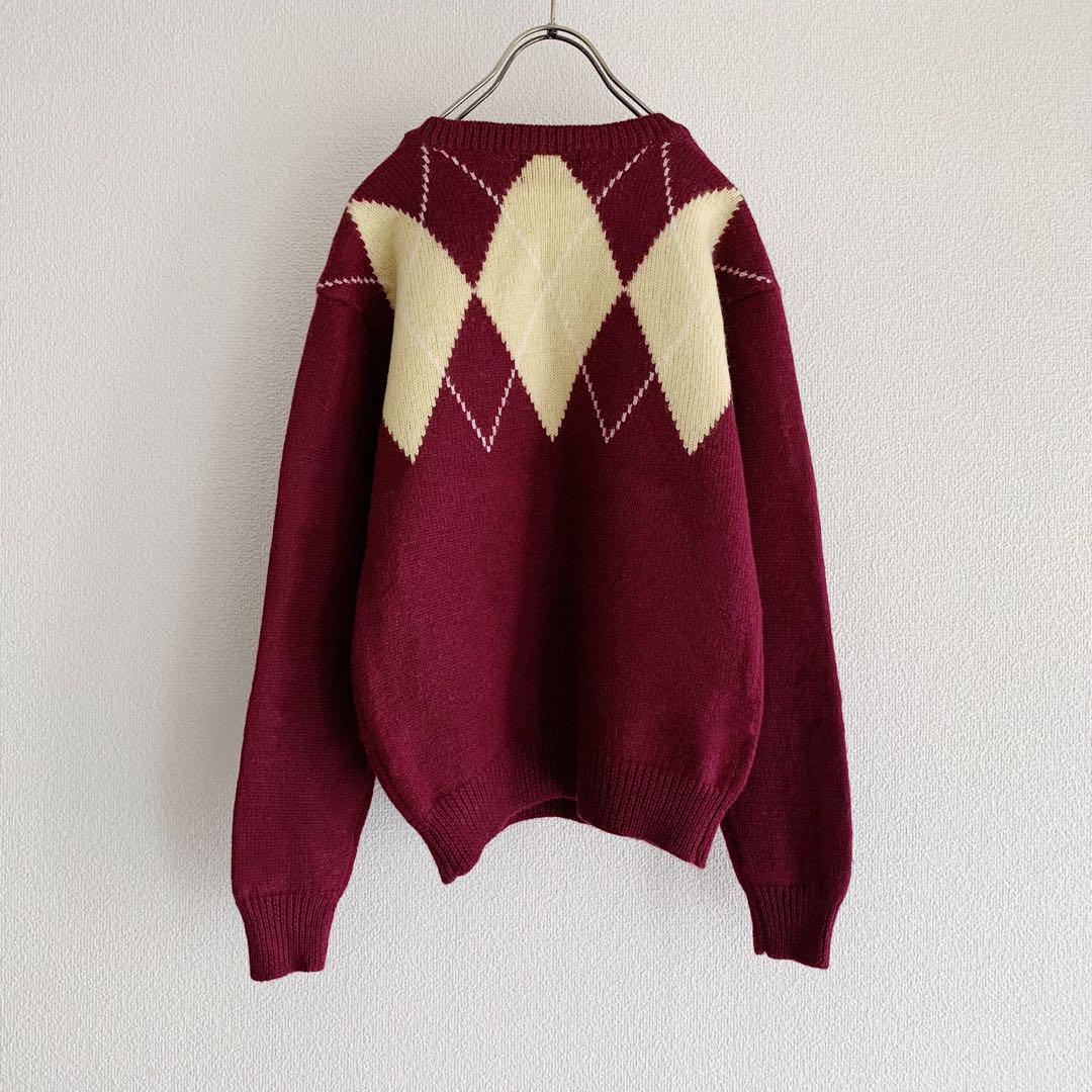 SALE】Vintage Coca-Cola Argyle Knit Sweater (Used Clothing)