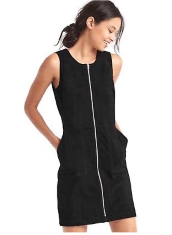 NWT 498 GAP SUEDE ZIP FRONT SHIFT DRESS SIZE 4