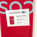 NWT LACOSTE CROC LOGO BEACH RED TOWEL 100% COTTON 36” x 72”