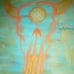 Rustic Skull painting stencil on canvas