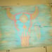 Rustic Skull painting stencil on canvas