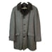 Vintage Luxury Zero King Men's Wool Overcoat Faux Fur Collar & Lining Size 38