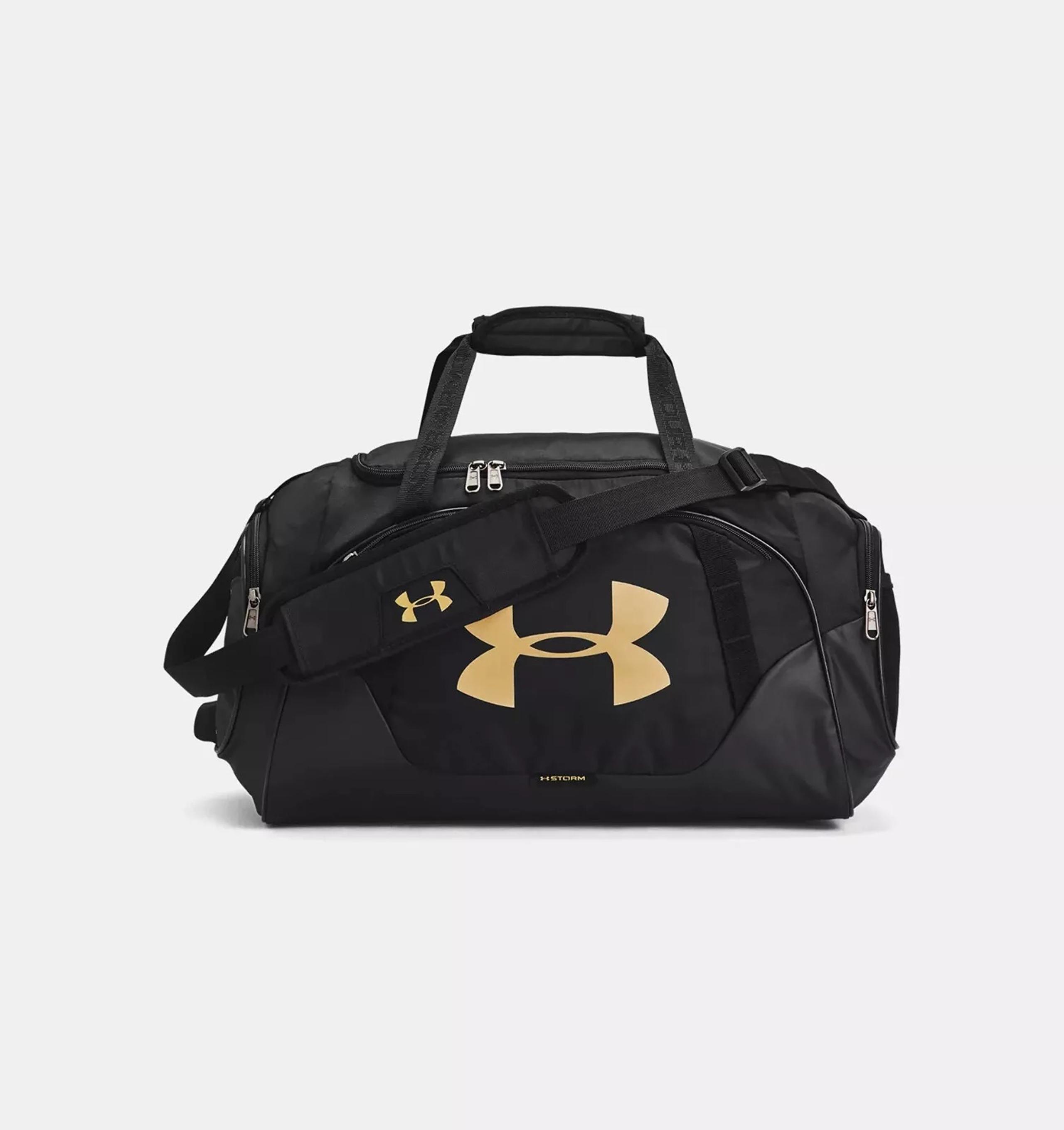 UNDER ARMOUR Men's UA Undeniable 3.0 Small Duffle Bag Gym Black/Gold 1300214 NWT
