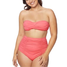 NWT RUBY RIBBON Coral Riviera Two Piece Bikini Ruched Bottom Padded Top Women’s