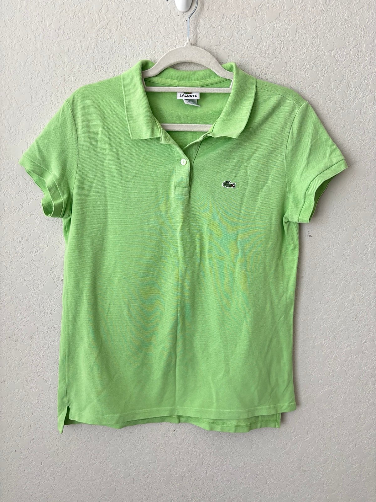 Lacoste Green Cotton Blend Polo Size Medium