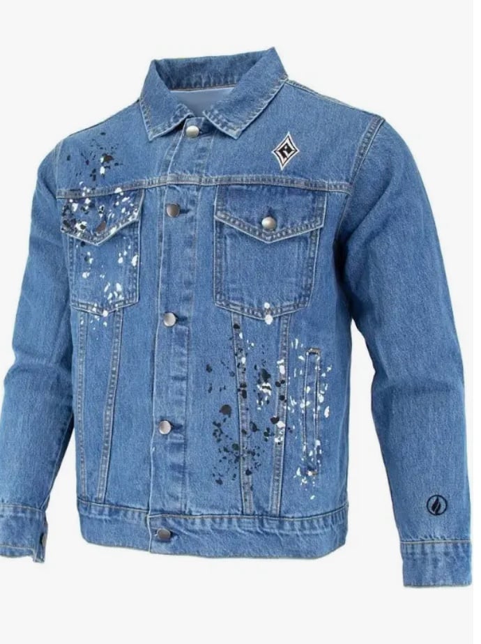FISLL Women's Las Vegas Aces A'ja Wilson #22 Blue Denim Jacket