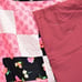 VINTAGE CRAZY QUILTS BLACK W/RED FLOWERS 45 X 45 LAP QUILT