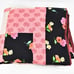 VINTAGE CRAZY QUILTS BLACK W/RED FLOWERS 45 X 45 LAP QUILT