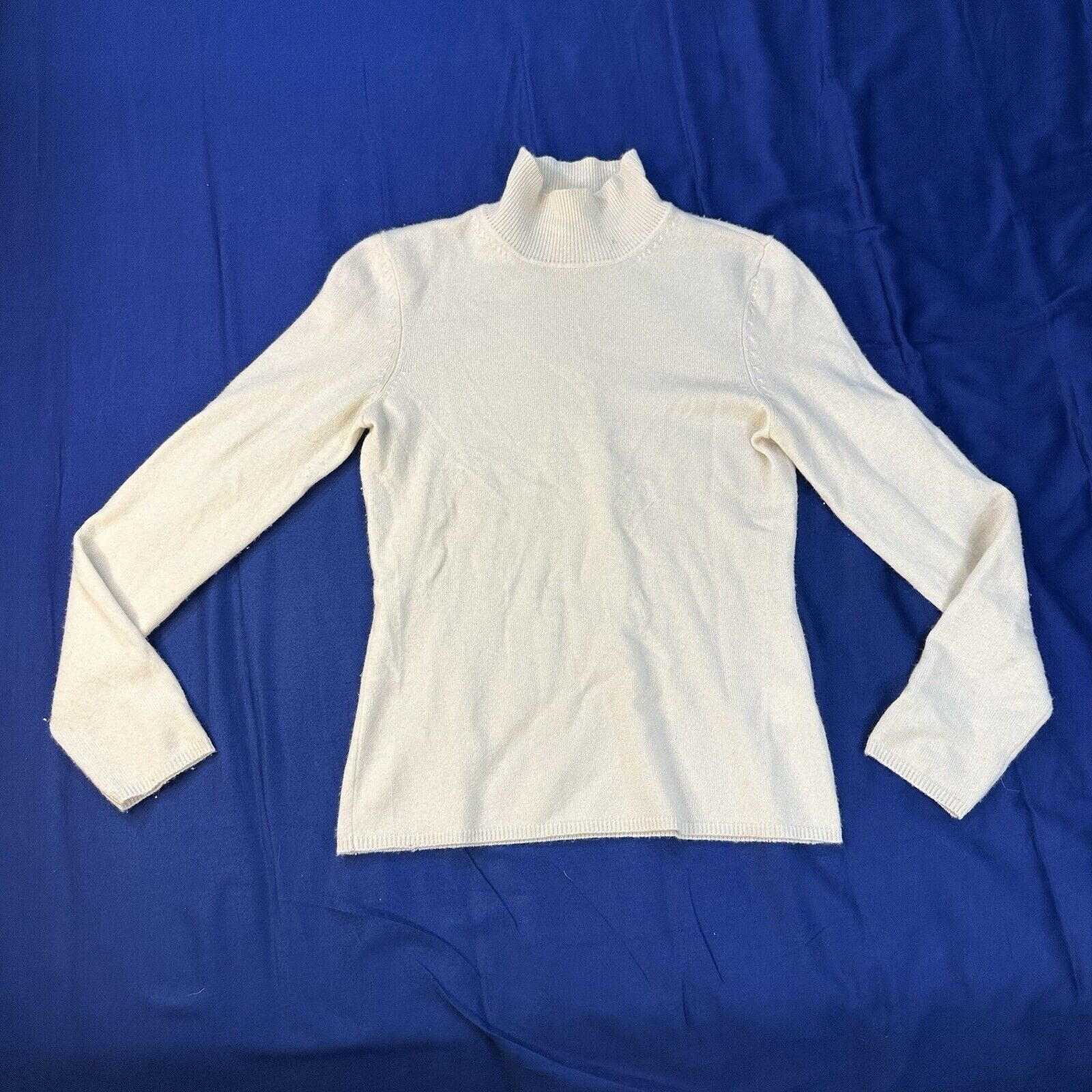 Bally Sweater Mock Neck Cashmere Size 38 Beige Pullover Ivory