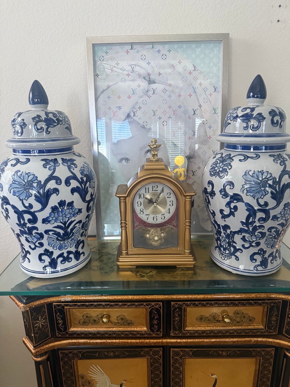 Pair of chinoiserie ginger jars 19”