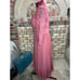 AZAZIE TUTU A-Line Boatneck Lace Chiffon Tea-Length Dress Desert Rose