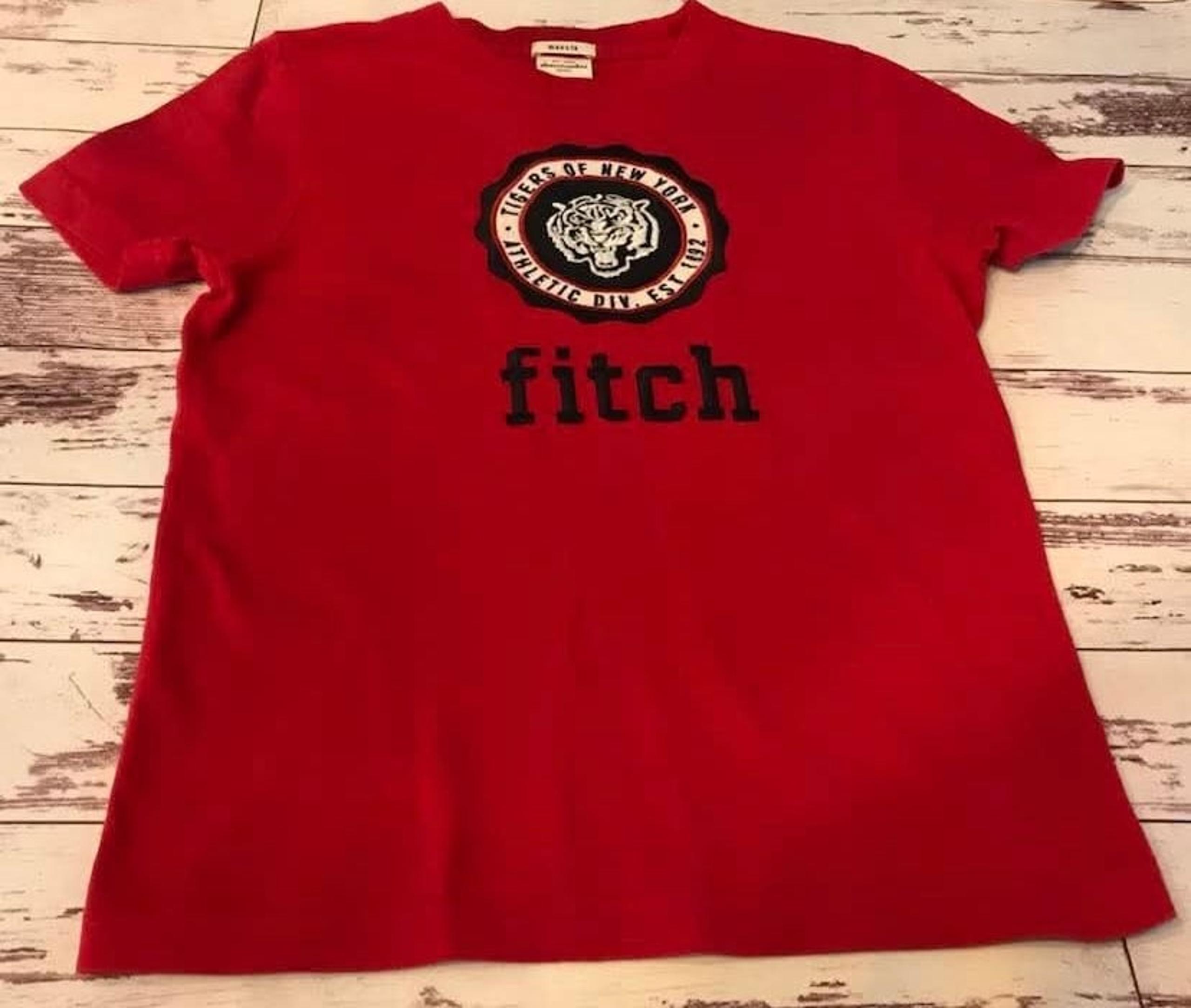 Y2K Vintage Abercrombie & Fitch Kids Red Logo Muscle Tee Shirt Boy’s Medium