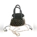 Zara Black Small Crocheted Rings Bucket Bag