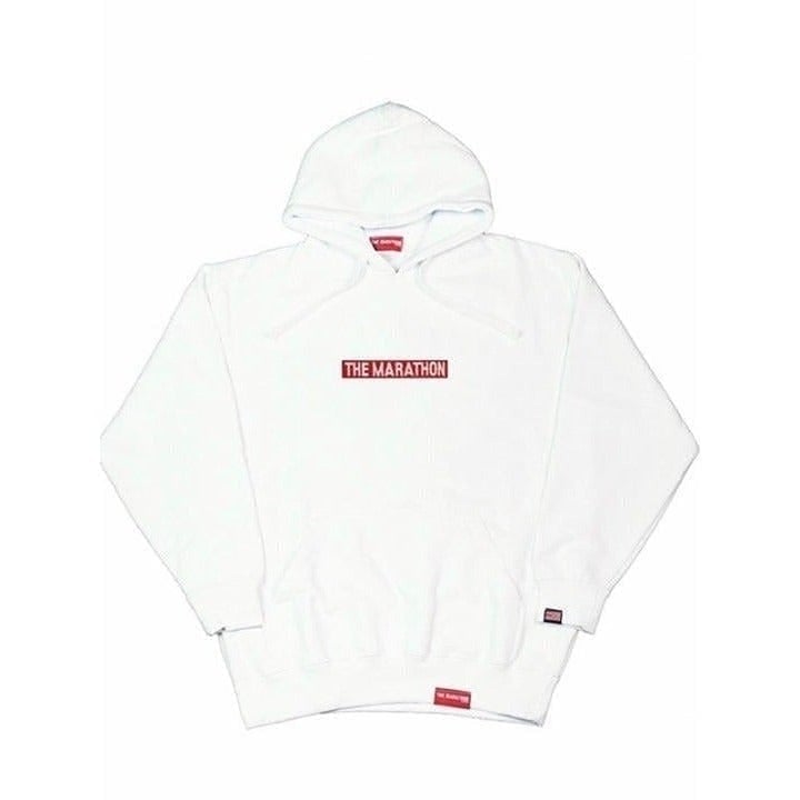 THE MARATHON BAR HOODIE WHITE SIZE L