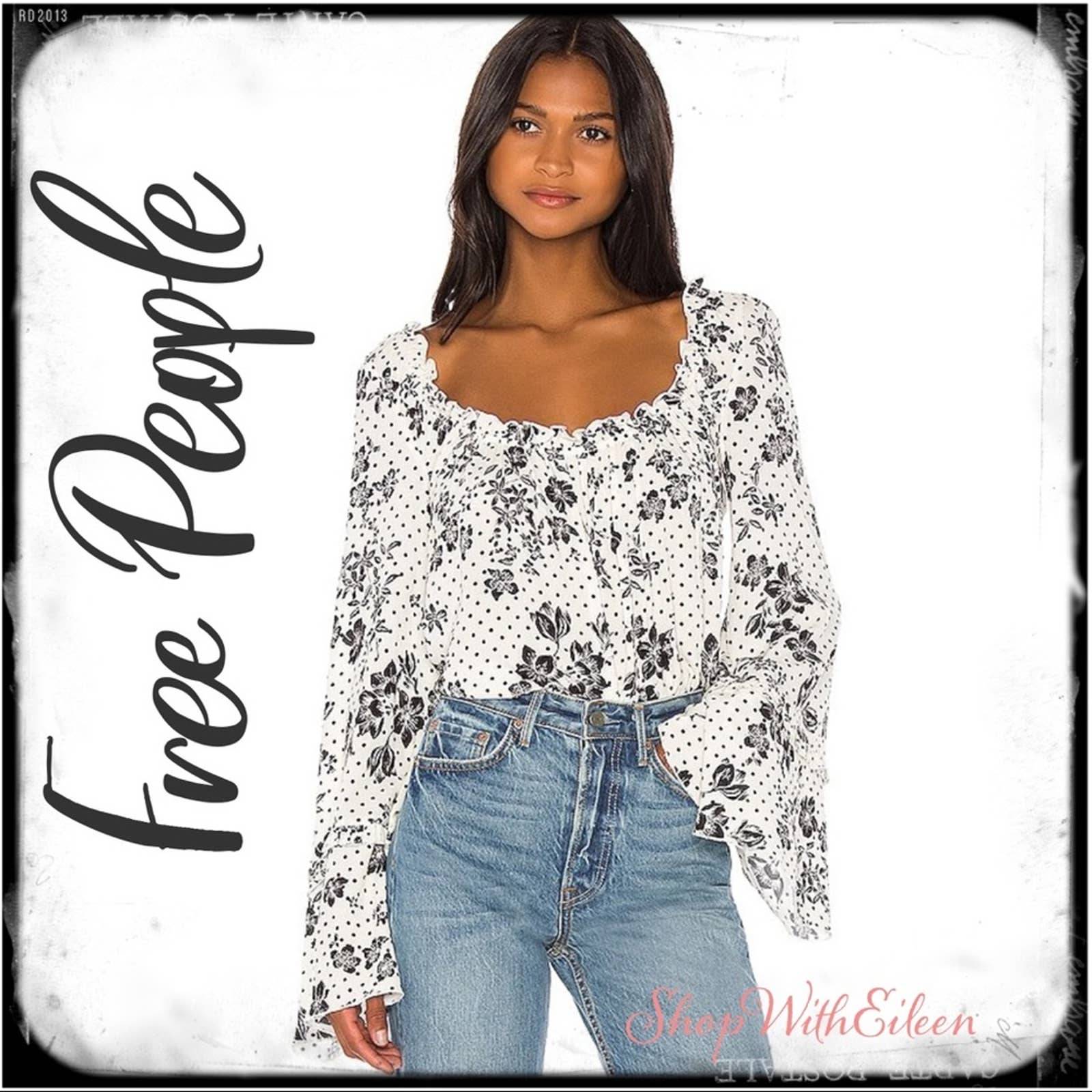 Free People One On One Date B&W Floral Bodysuit