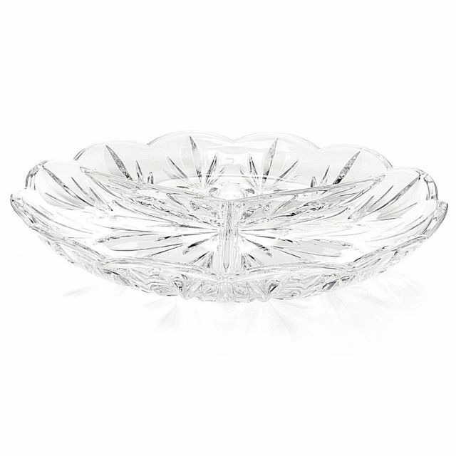 Marquis By Waterford Crystal Canterbury 3 Section Relish Tray Dish NEW IN BOX