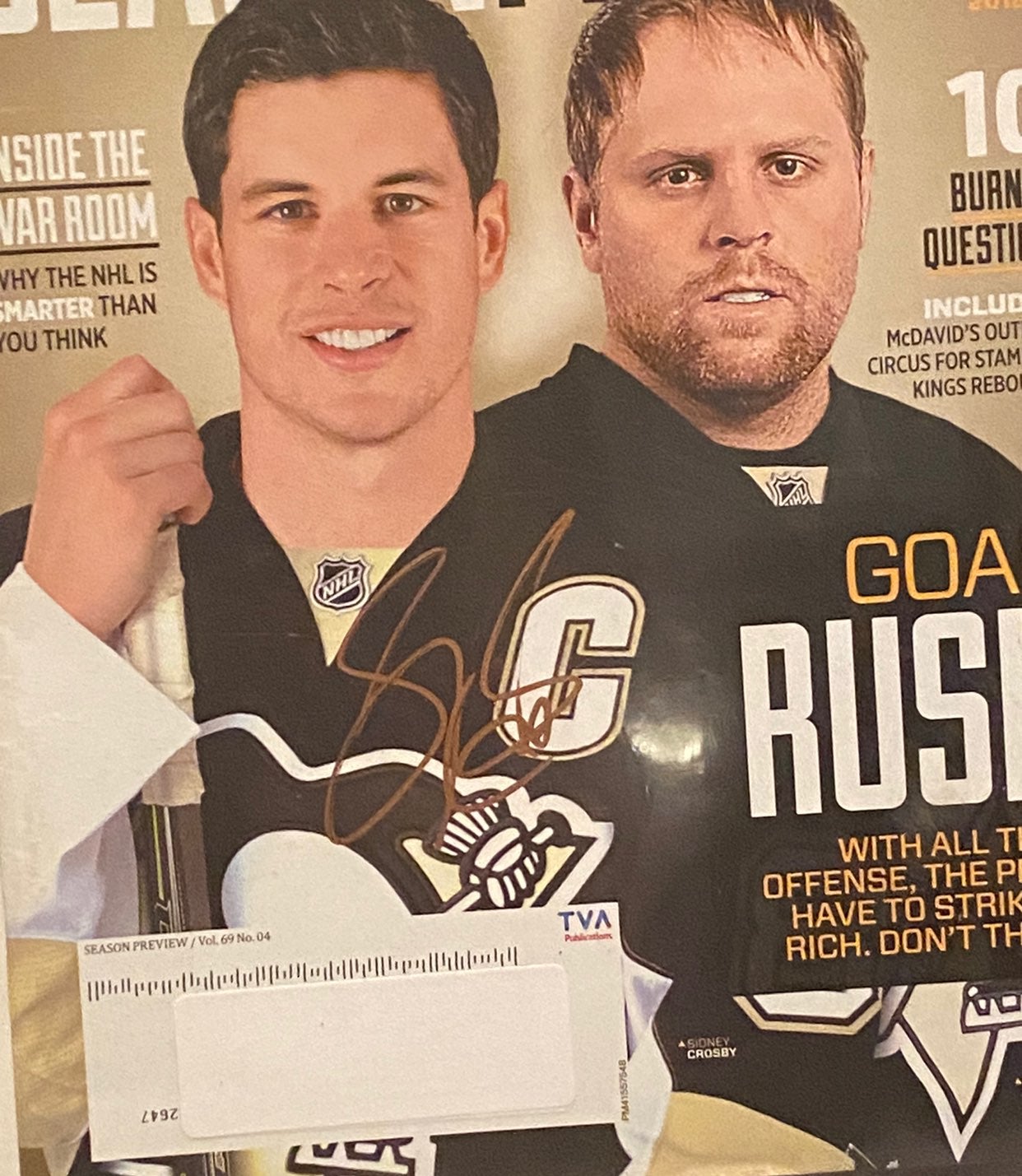 Sidney Crosby signed NHL Magazine COA