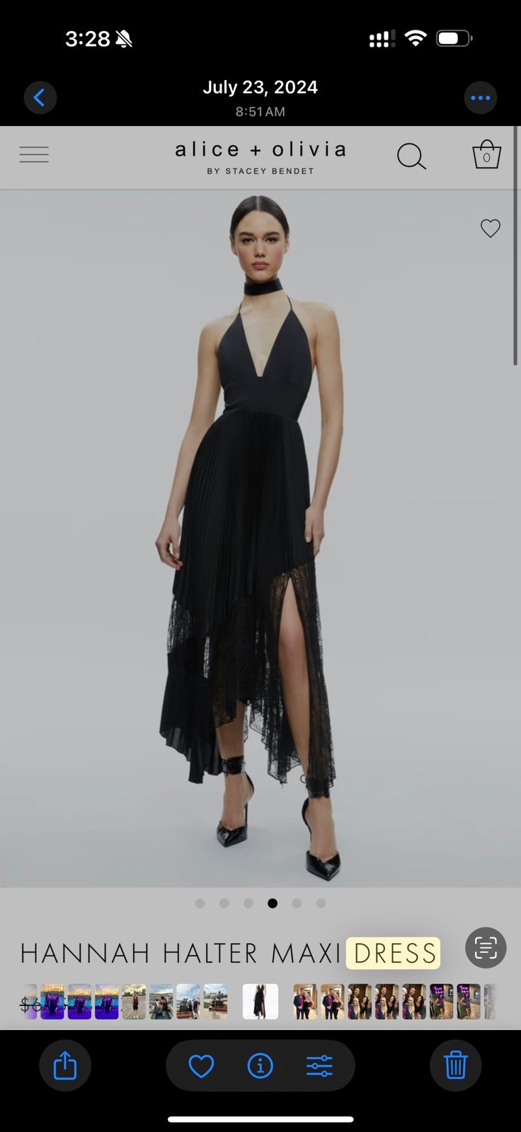 NWT Alice + Olivia Hannah Halter Asymmetrical Dress