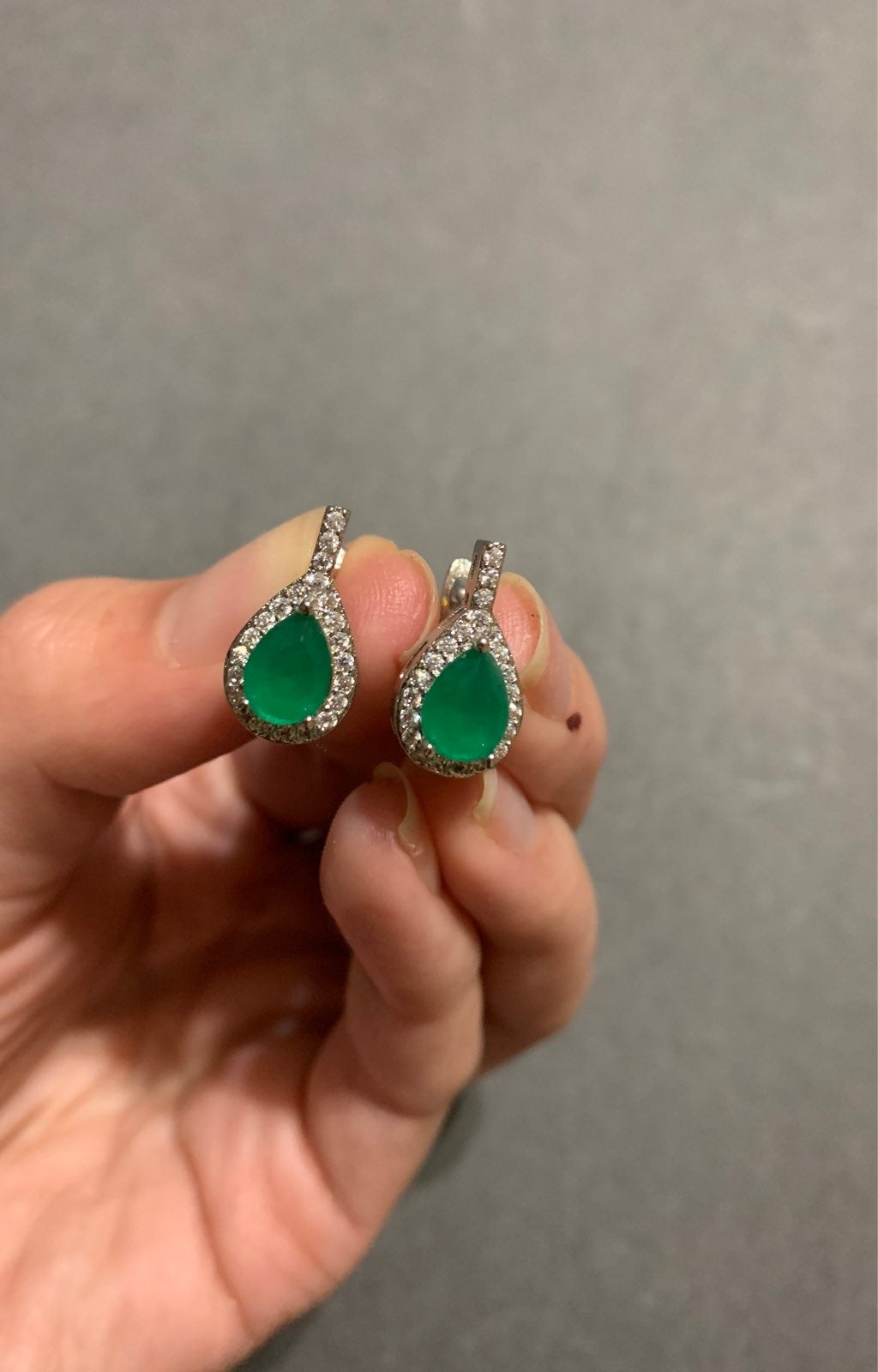 Natural Jade Sterling Silver earrings