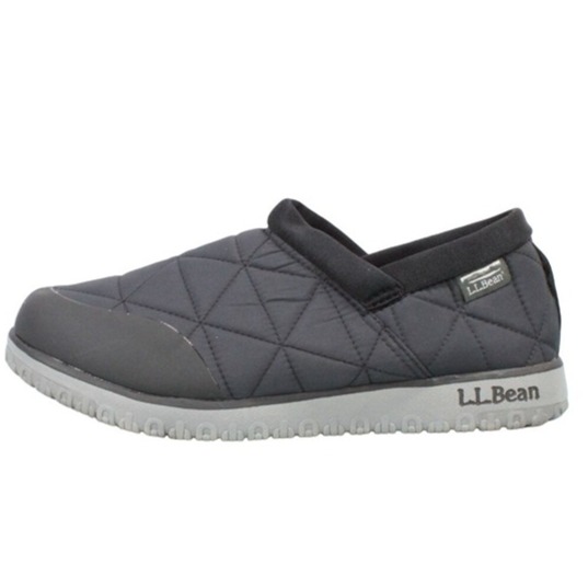 LL Bean Men's Ultralight PrimaLoft Black Nylon Mesh Cozy Fleece Slip-Ons 9 M