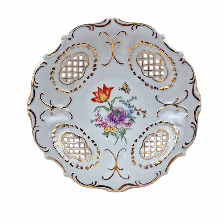 Porcelain Decorative Plate Hand Painted By Joan Stone Floral Design PirkenHammer