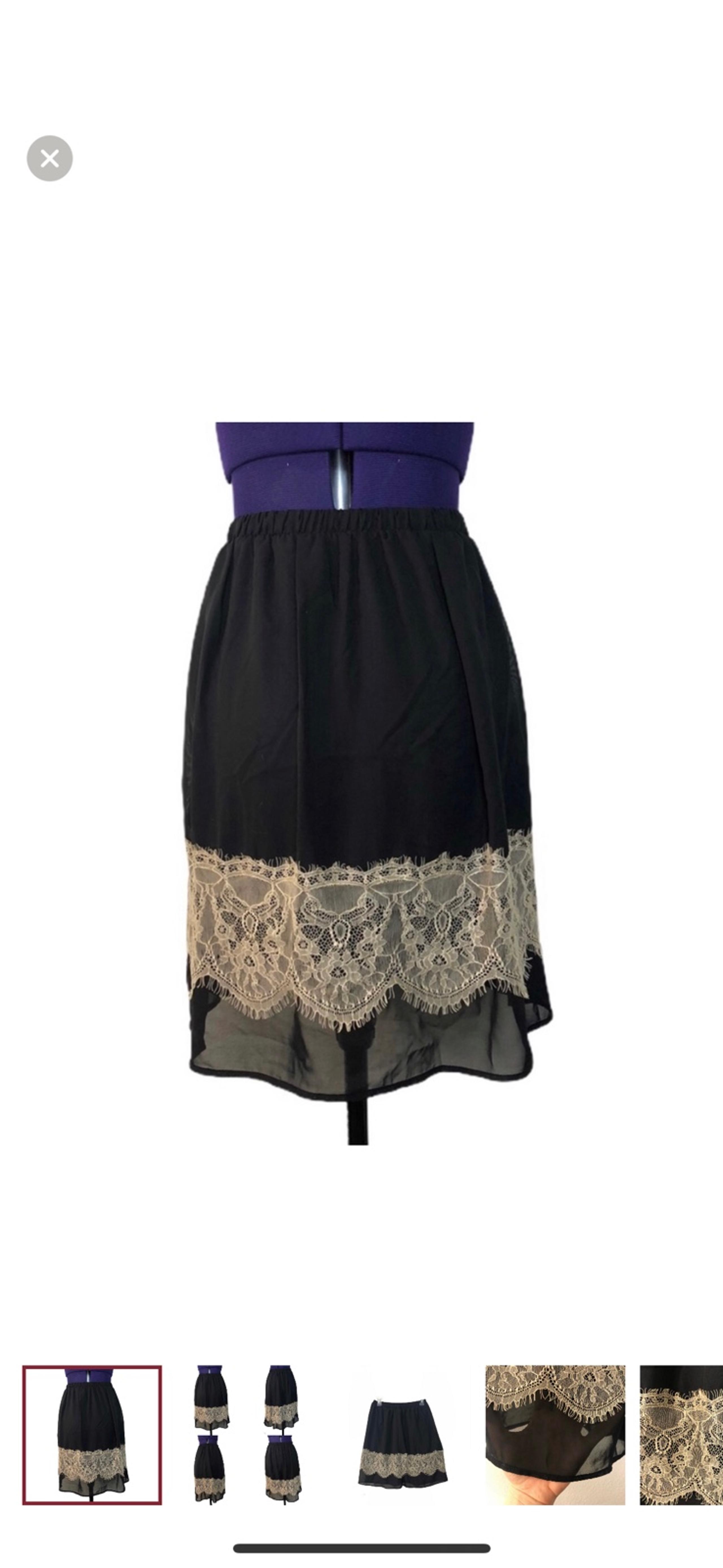 Lily White Black Beige Lace Skirt