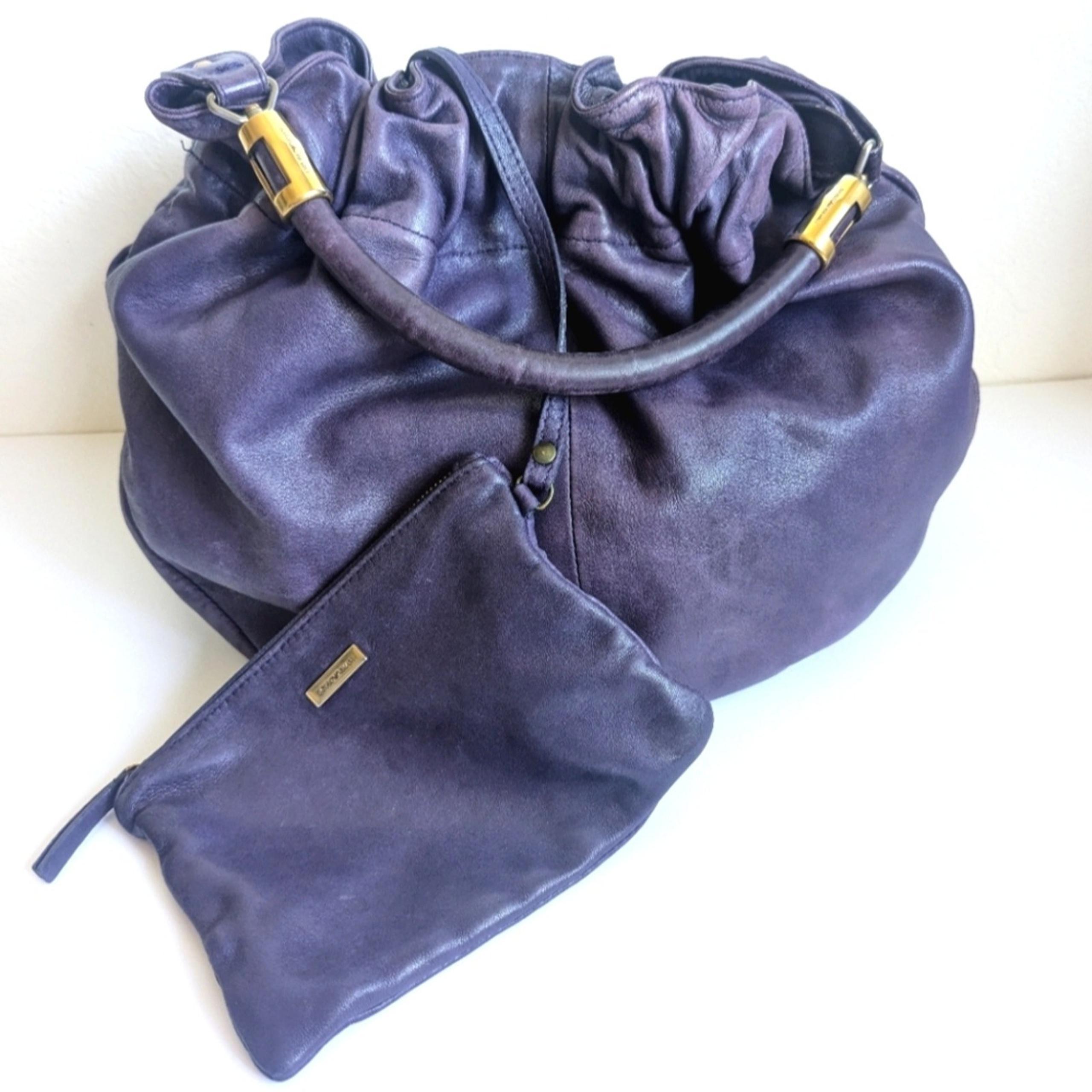 Emporio Armani Hobo Bag Satchel Tote Handbag Buttery Soft Leather Couture