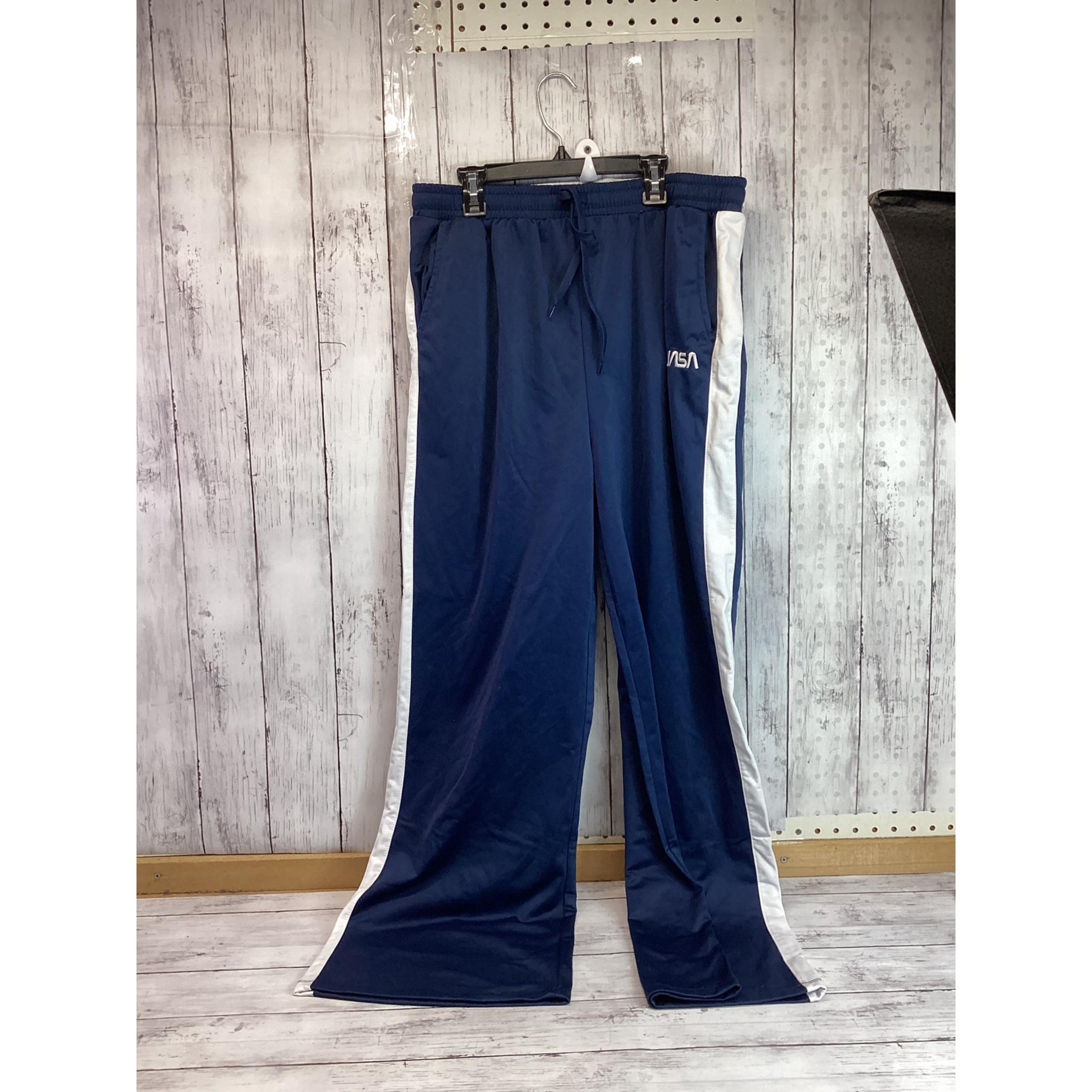 Mighty Fine Men's Nasa Blue Mesh Drawstrings Wide Leg Sweatpants Size Large