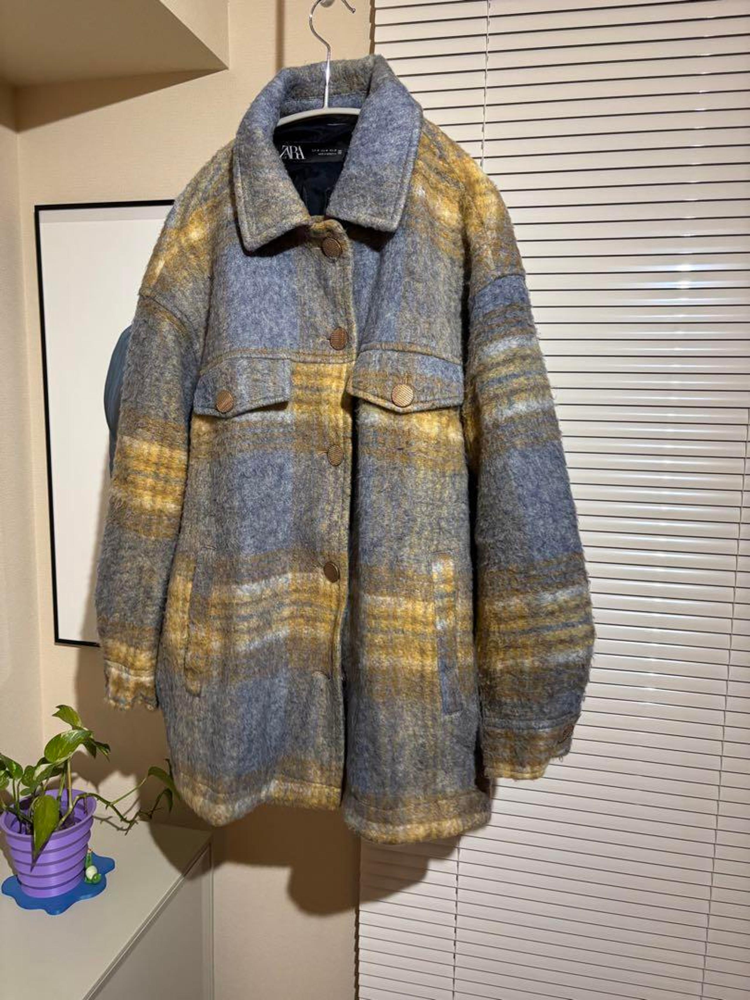 ZARA Wool Blend Check Pattern Jacket