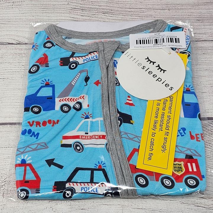 NIB Little Sleepies First Responders Shorty Zippy Size 18-24 months