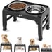 4 Height Adjustable Raised Dog Bowl Stand with 2 Thick 50oz Stainless Steel