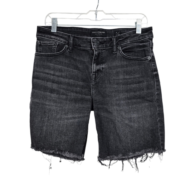 Lucky Brand Black Frayed Hem Bermuda Shorts 8/29