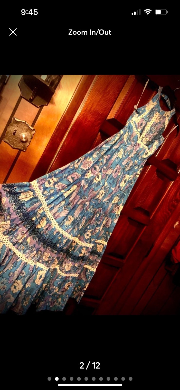 New NWT FRENCH BOHEMIAN MAXI RACERBACK PURPLE BLUE DRESS SIZE S/M