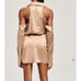 Ser.O.Ya Shea Silk Mini Dress Champagne Cold Shoulder Size Small Nwt