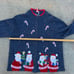 Vintage Y2K Tiara International Jolly Santa Cardigan Sweater Christmas Winter XL