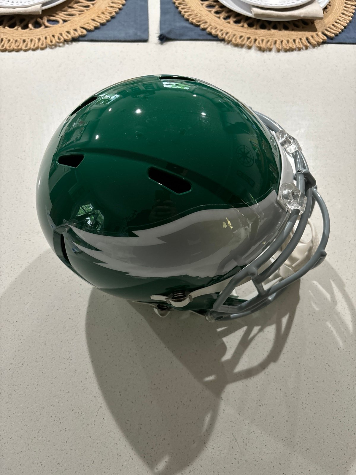 Full size replica Kelly green eagles helmet