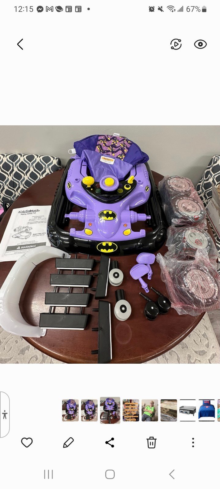 Bat Girl Baby Walker brand new! Purple and black